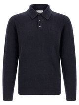 Polo Roberto Collina bleu en cachemire