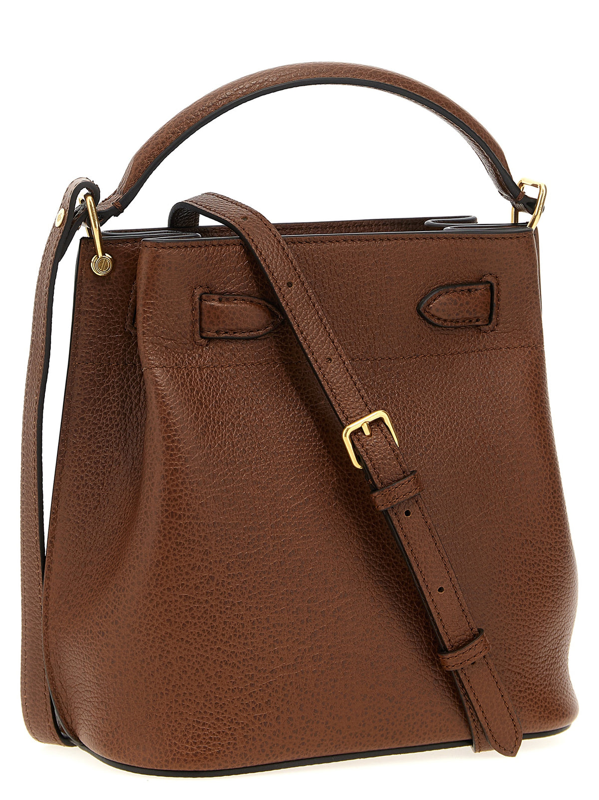 Sac bandoulière en cuir de veau marron Mulberry