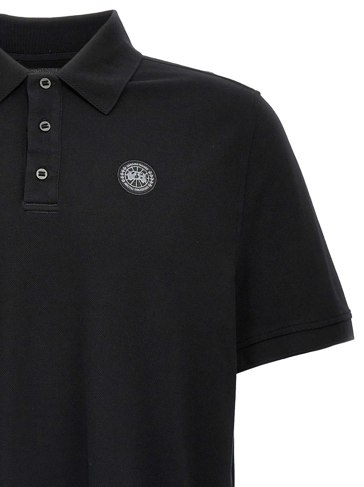 Polo en coton noir Canada Goose