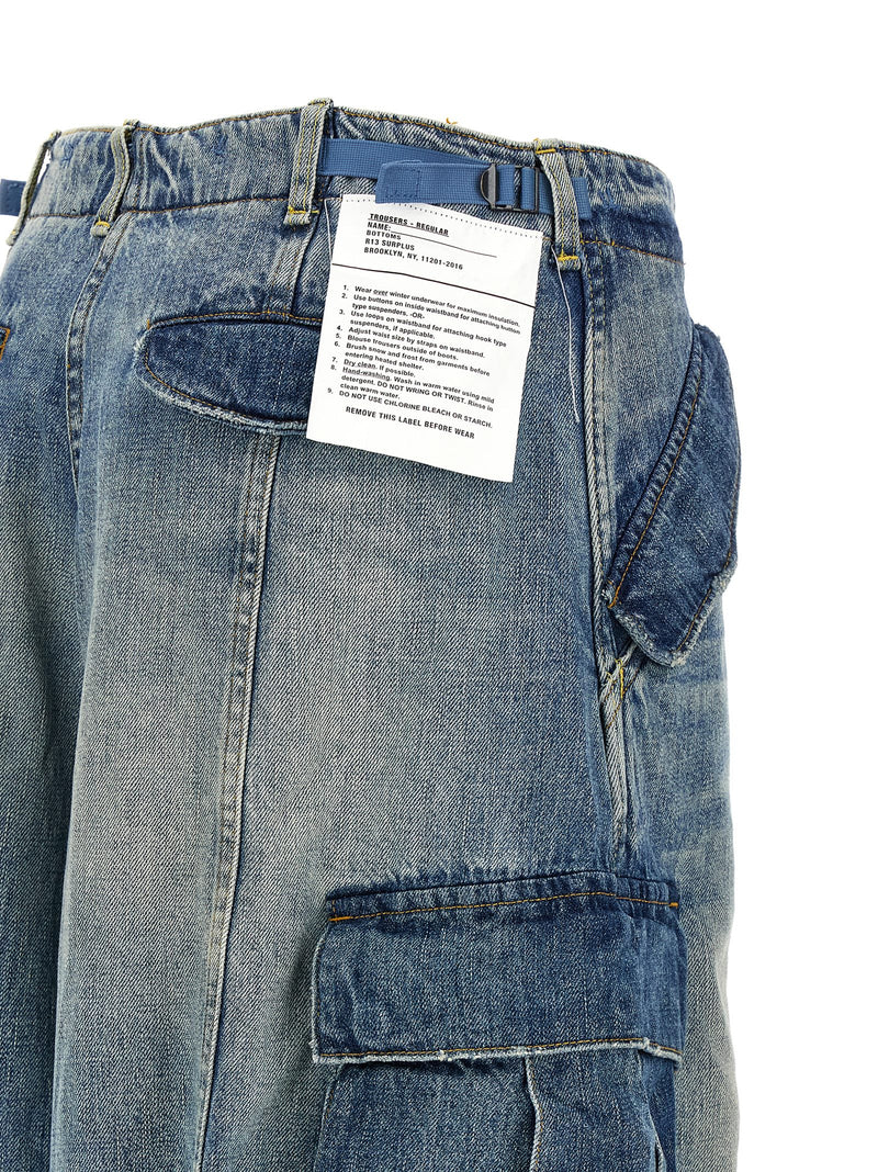 R13 Blue Cotton Jeans Denim