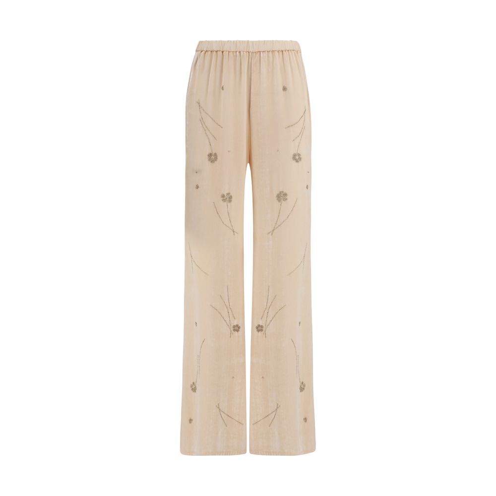 Pantalon évasé en viscose multicolore Forte_Forte
