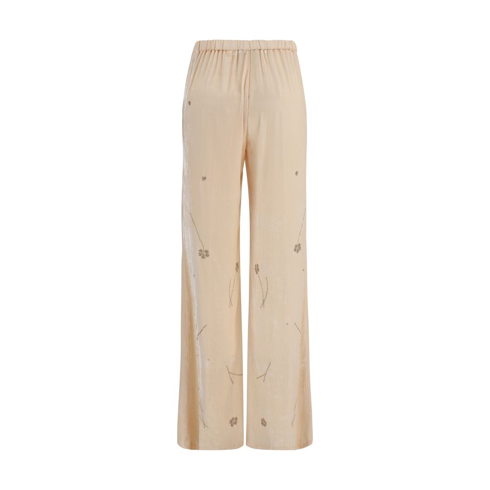 Pantalon évasé en viscose multicolore Forte_Forte