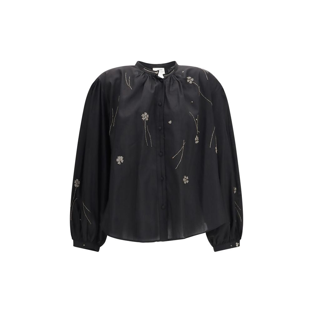 Chemise Forte_Forte en coton noir à motif
