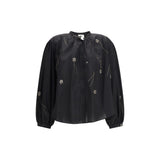 Chemise Forte_Forte en coton noir à motif