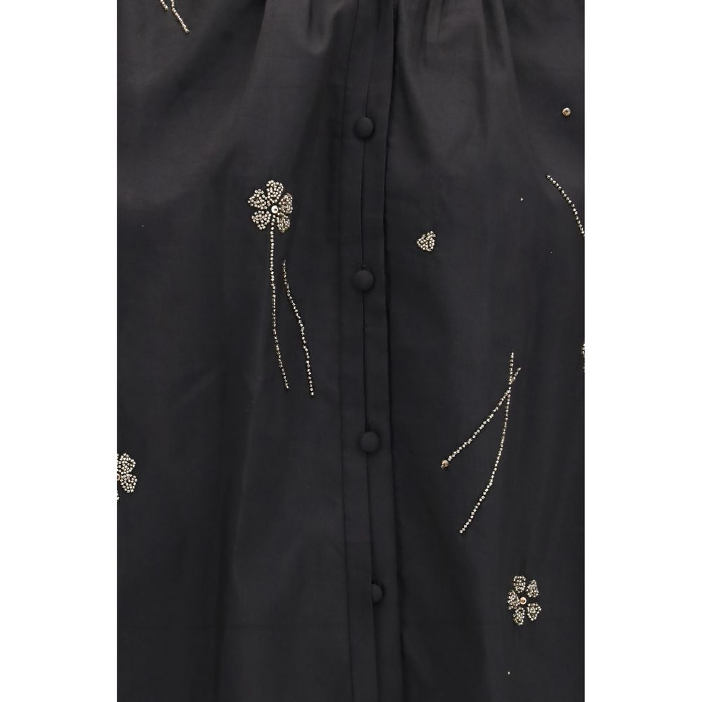 Chemise Forte_Forte en coton noir à motif