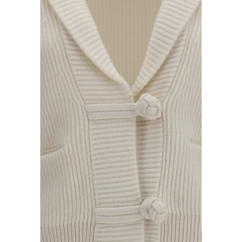 Forte_Forte White Wool Oves Aries Cardigan