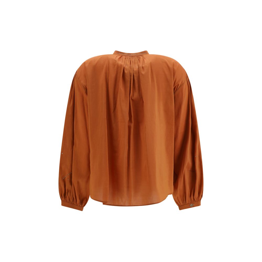 Chemise à motif Forte_Forte en coton orange