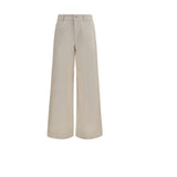 Pantalon décontracté en coton blanc Max Mara