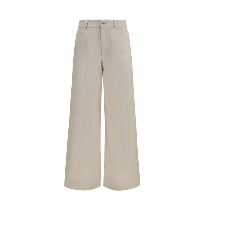 Max Mara White Cotton Casual Pants