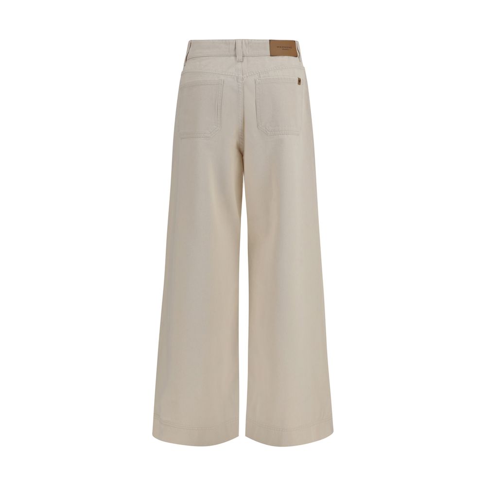 Pantalon décontracté en coton blanc Max Mara