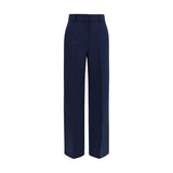 Pantalon décontracté Max Mara en laine bleue Oves Aries