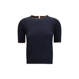 T-shirt en soie bleu Max Mara