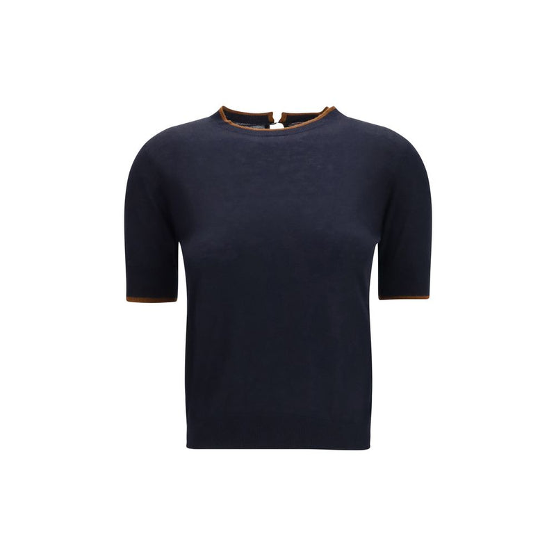 Max Mara Blue Silk T-Shirt