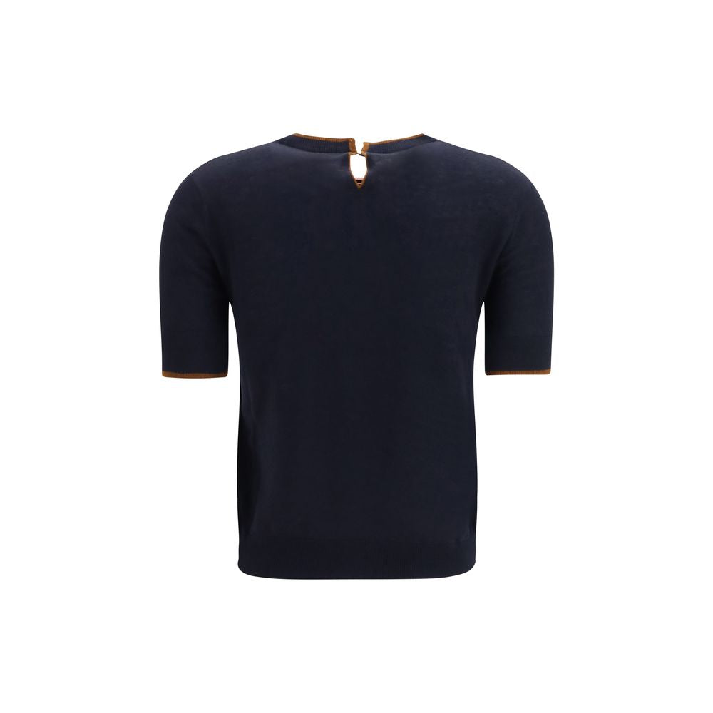 T-shirt en soie bleu Max Mara