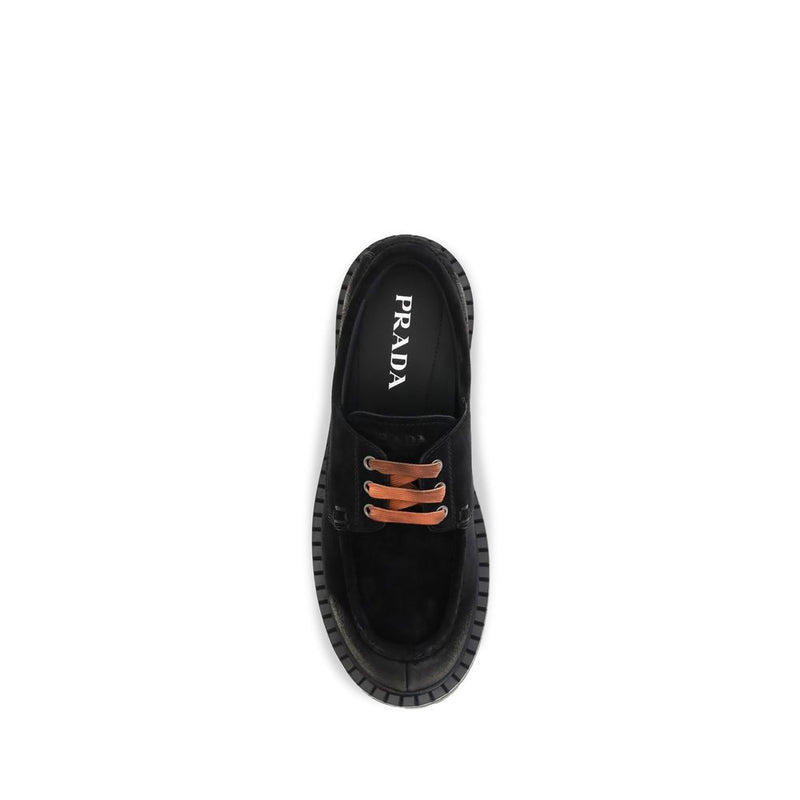 Prada Black Suede Leather Slip-On Loafers