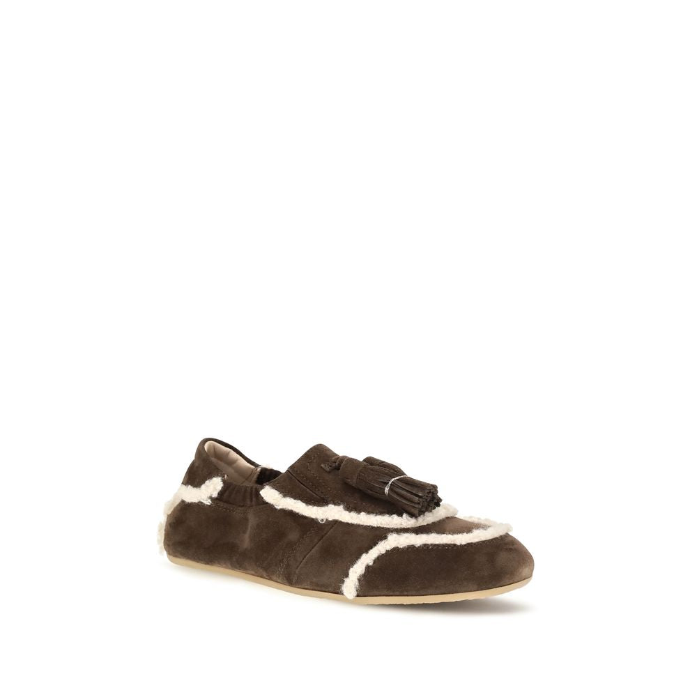 Mocassins à enfiler en cuir suédé marron Fratelli Rossetti