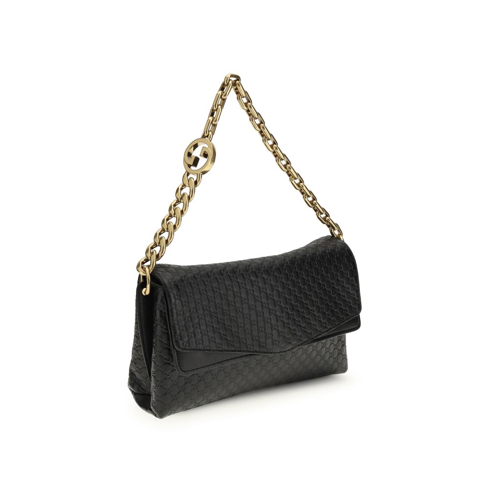 Sac à main Gucci en cuir de veau noir Bos Taurus