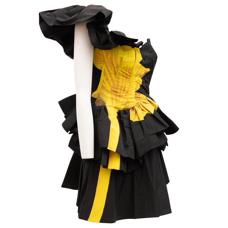Alexander McQueen Black Dress with yellow details
