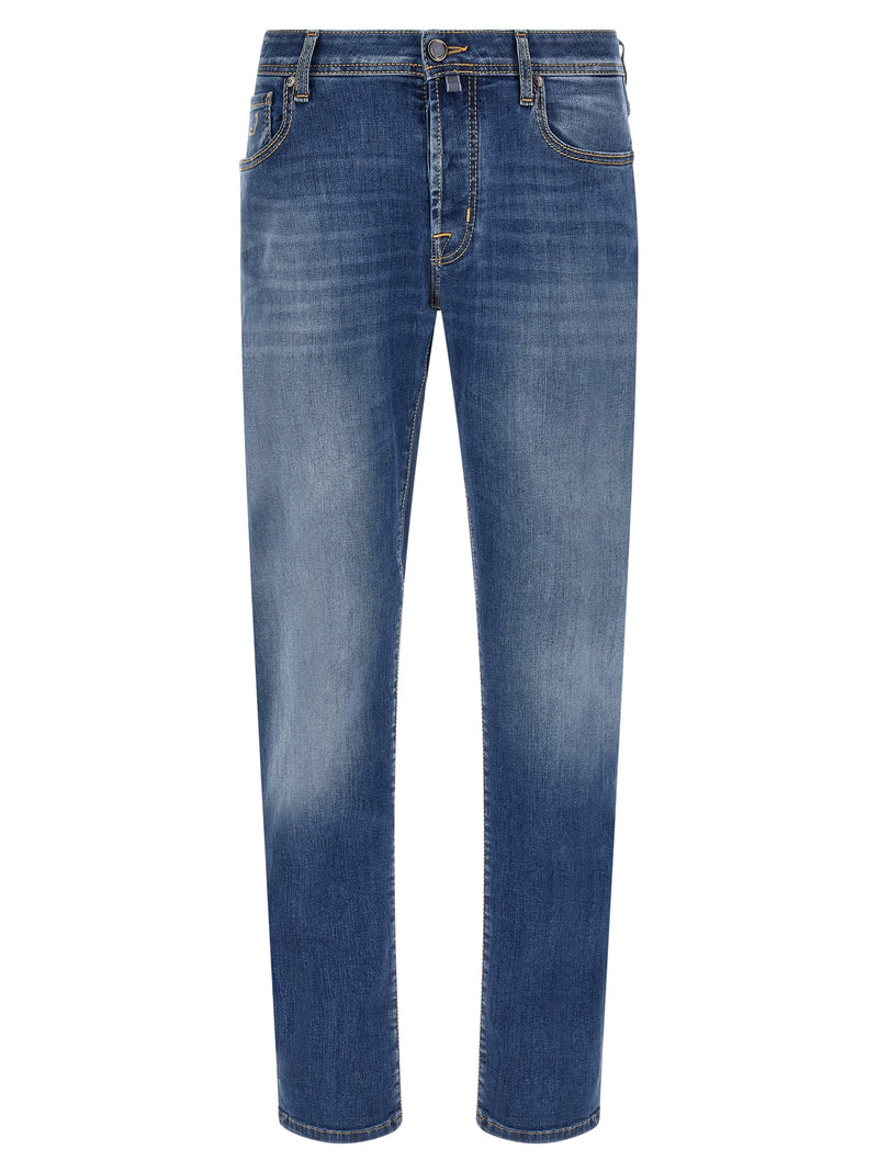 Jacob Cohen Blue Cotton Straight-Leg Jeans