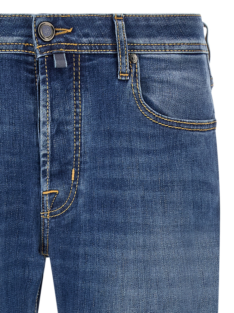 Jacob Cohen Blue Cotton Straight-Leg Jeans