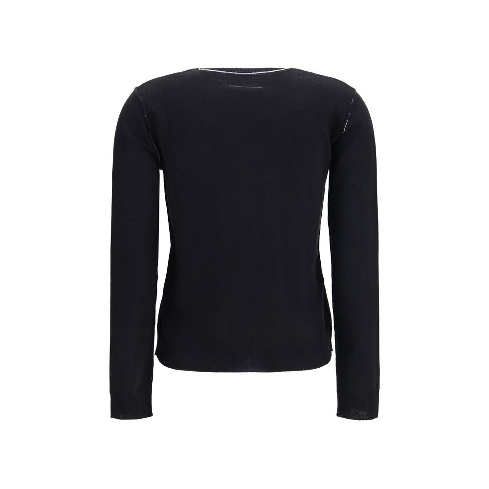 MM6 Cardigan Oves Aries en Laine Noire