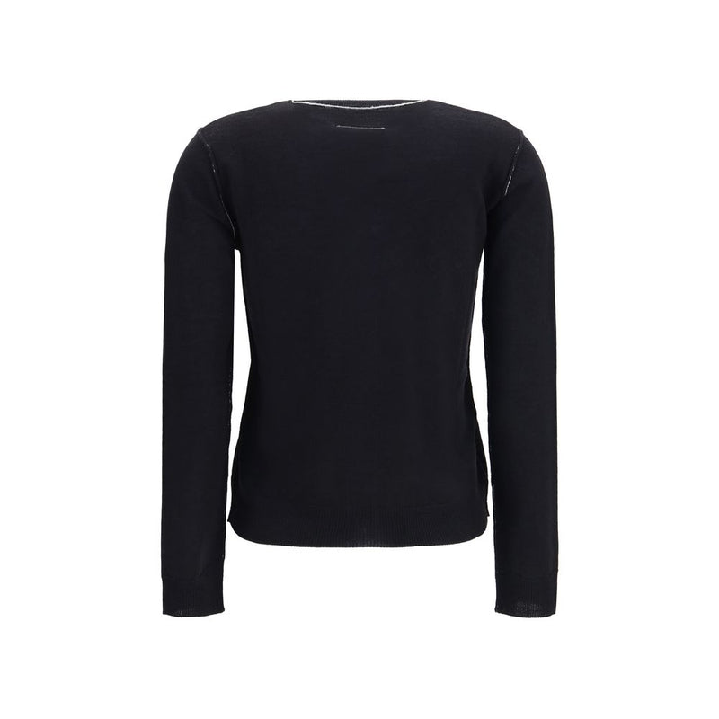 MM6 Black Wool Oves Aries Cardigan