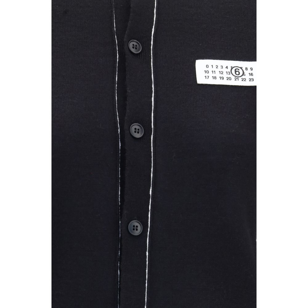 MM6 Cardigan Oves Aries en Laine Noire