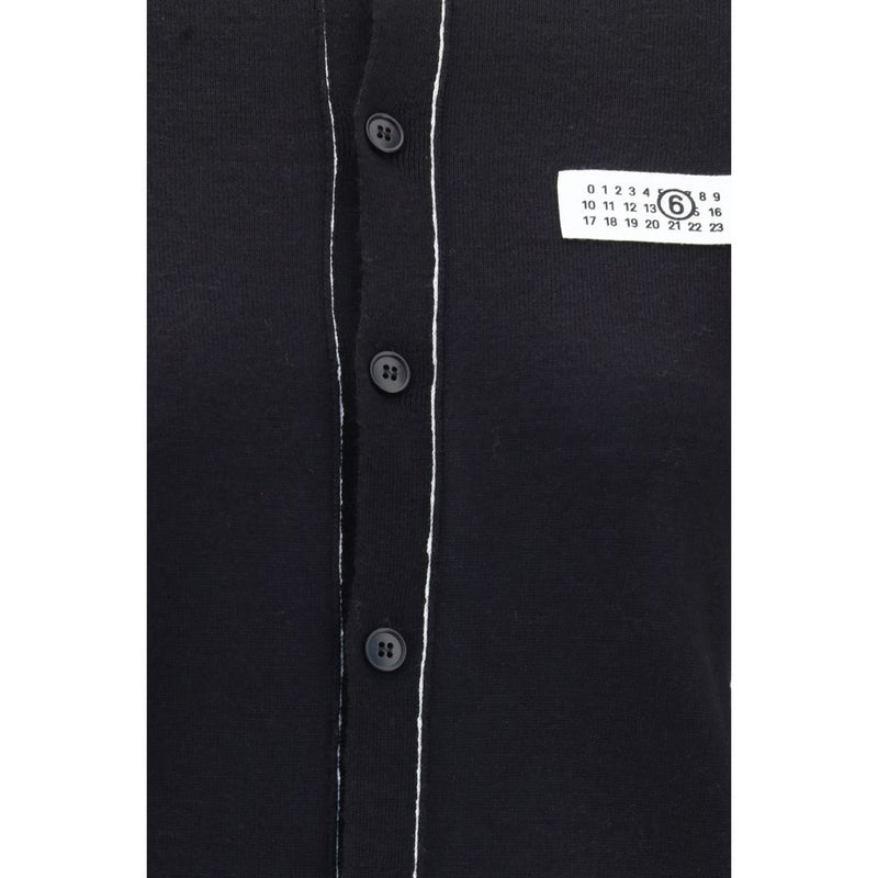 MM6 Black Wool Oves Aries Cardigan