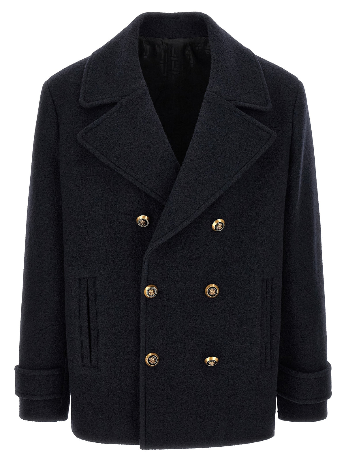 Balmain Blue Virgin Wool Coat