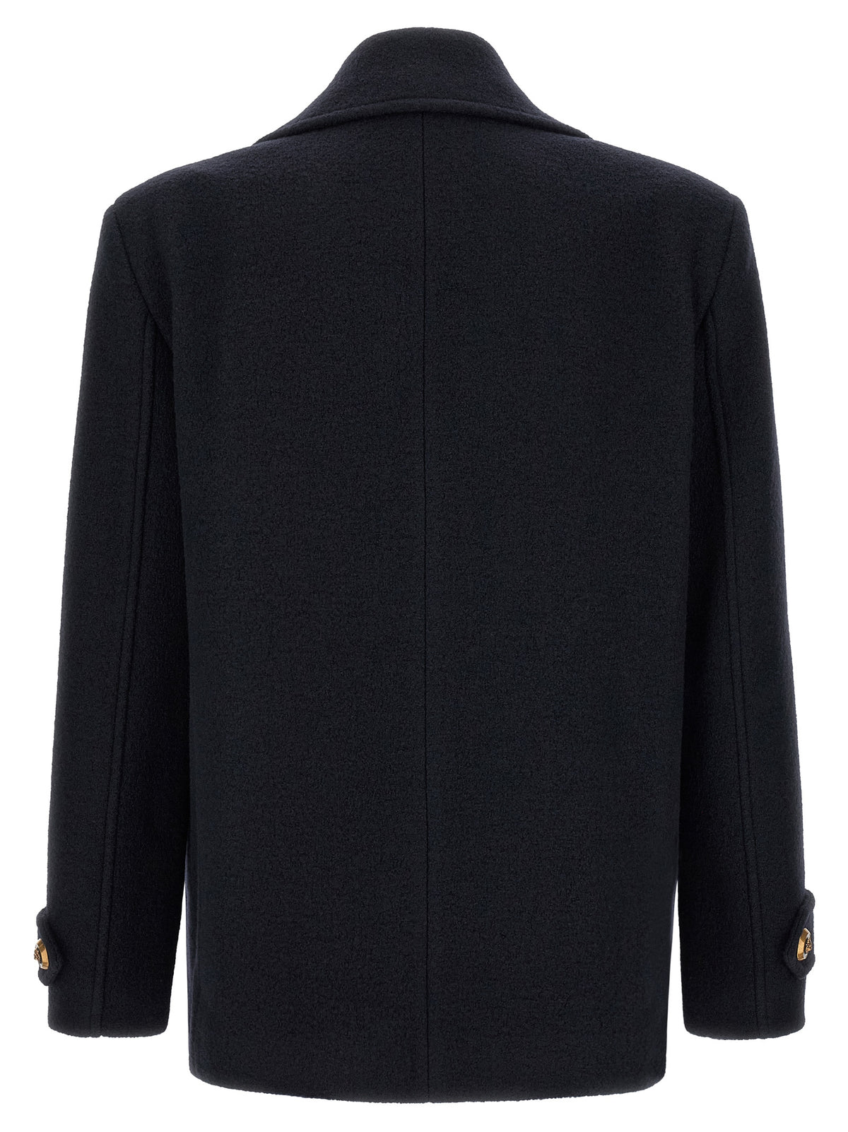 Balmain Blue Virgin Wool Coat