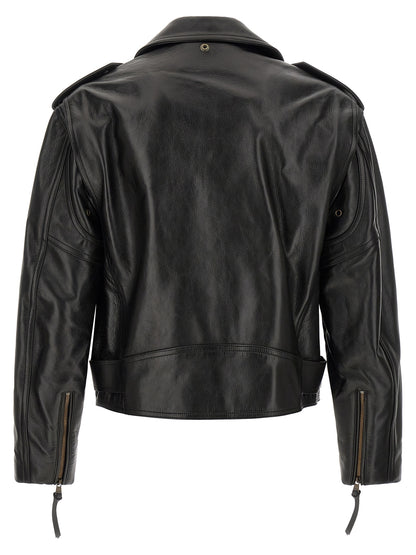 Balmain Black Calfskin Leather Jacket
