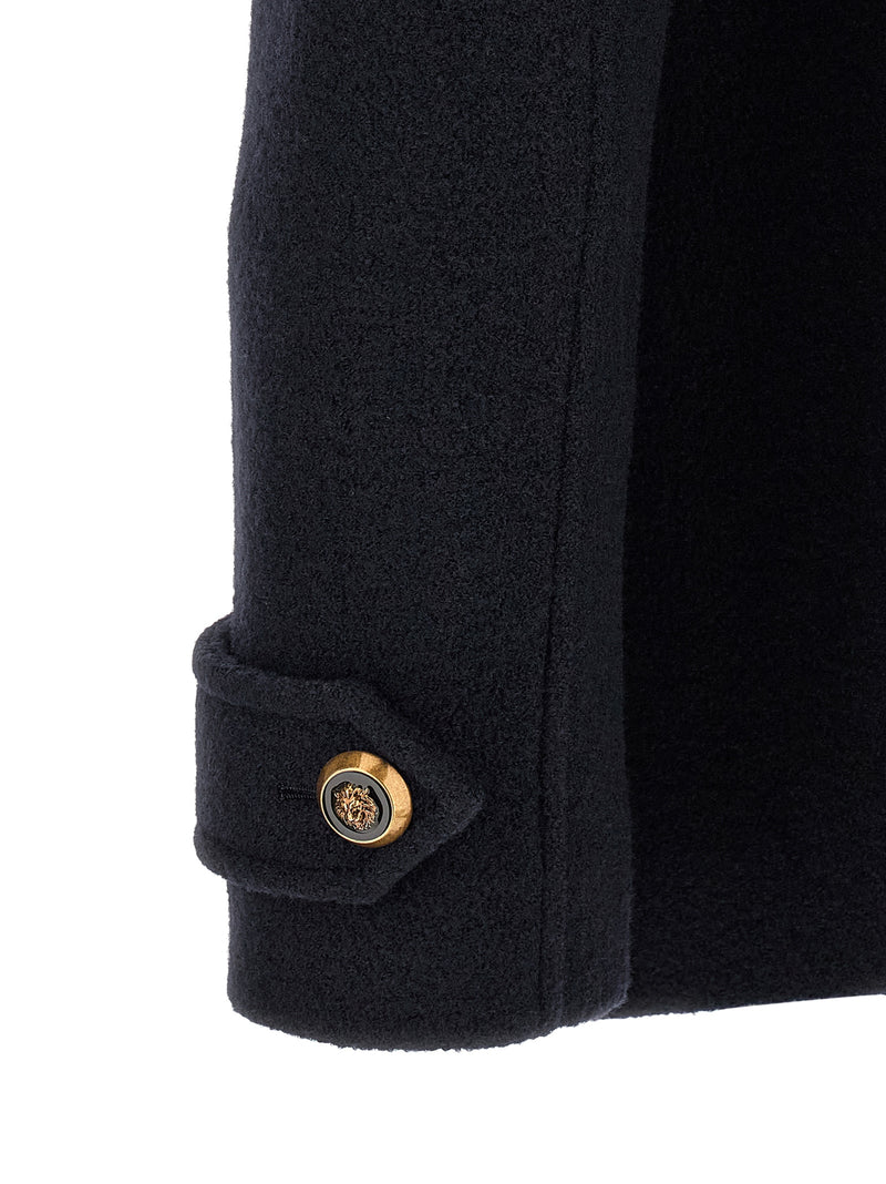 Balmain Blue Virgin Wool Coat