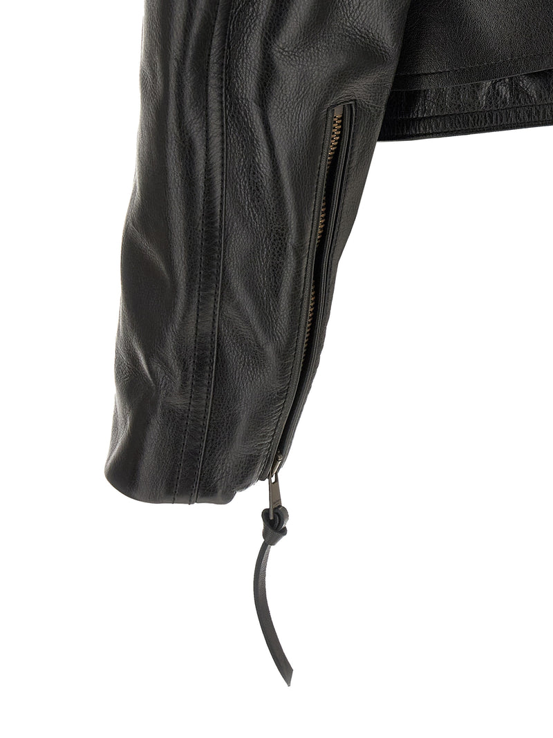 Balmain Black Calfskin Leather Jacket