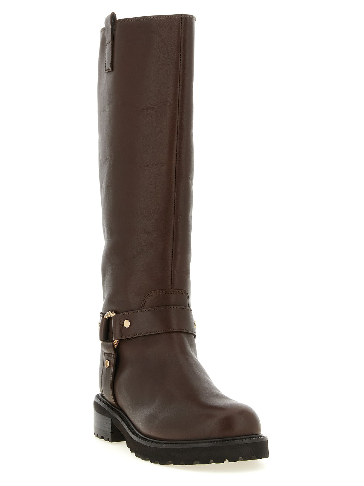 Bottes cuissardes Twinset en cuir marron