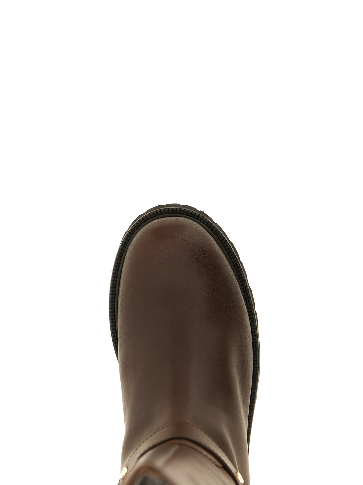 Bottes cuissardes Twinset en cuir marron