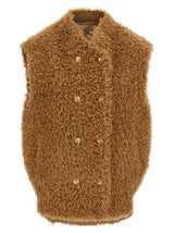 Twinset Brown Polyester Sleeveless Jacket