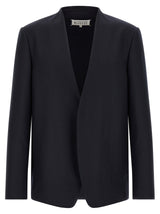 Blazer en Laine Vierge Bleu Maison Margiela