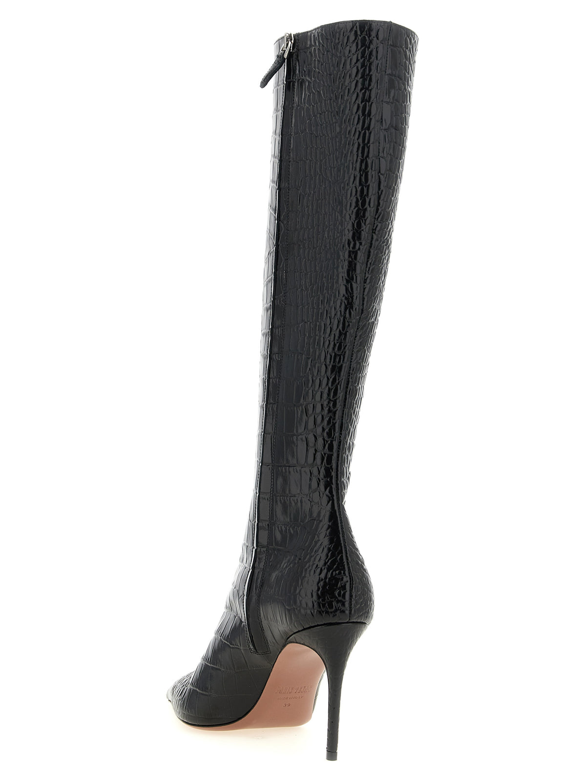 Bottes cuissardes Paris Texas en cuir de veau noir