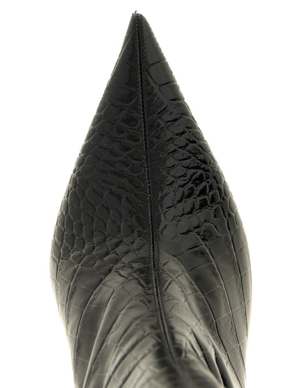 Paris Texas Black Calfskin Over The Knee