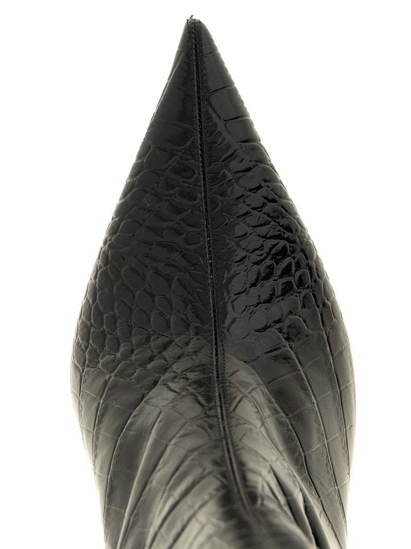 Paris Texas Black Calfskin Over The Knee