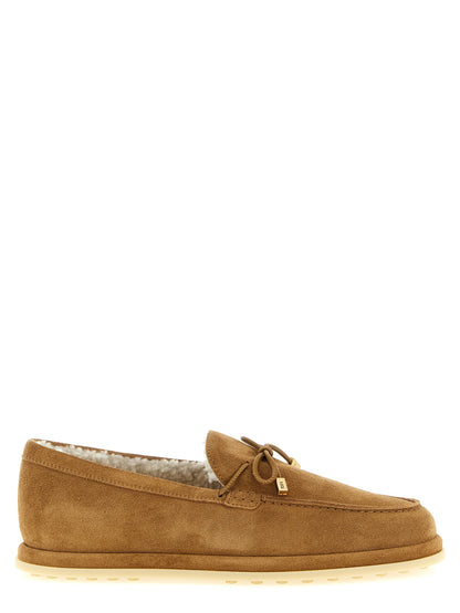 Tod's Beige Calfskin Slip-On Loafers