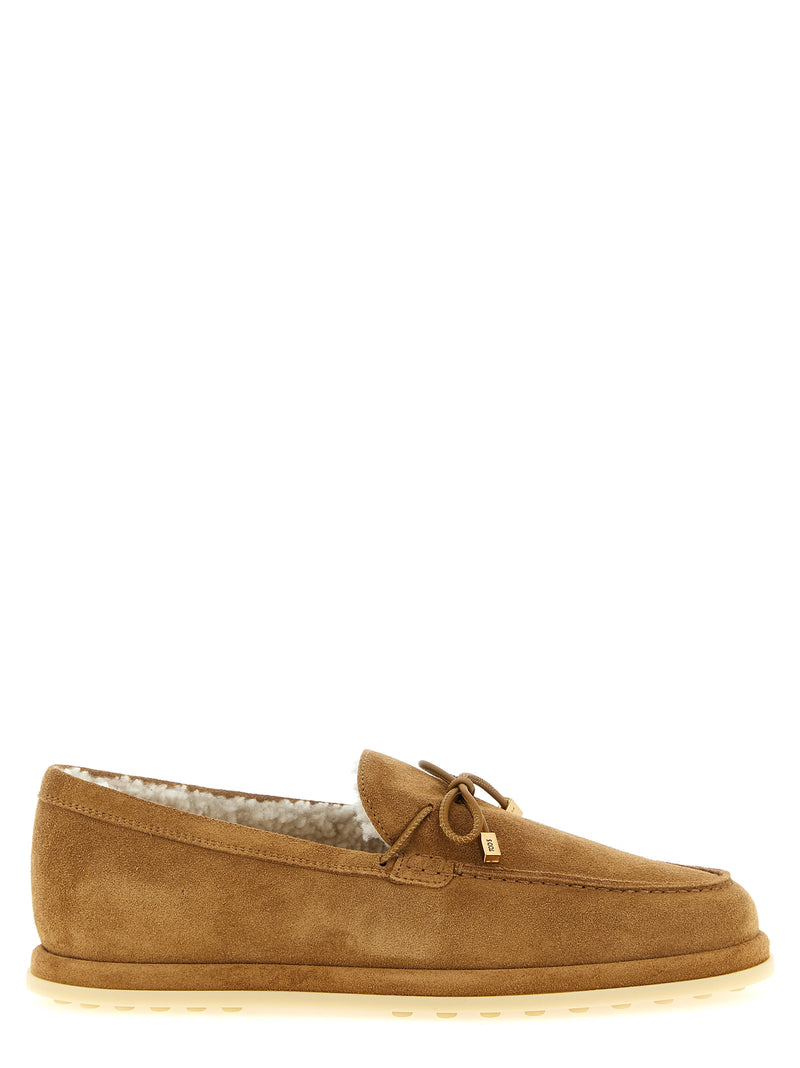 Tod's Beige Calfskin Slip-On Loafers