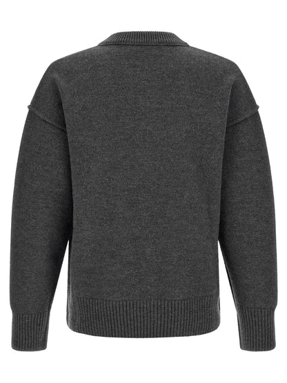Ami Paris Gray Wool Cardigan