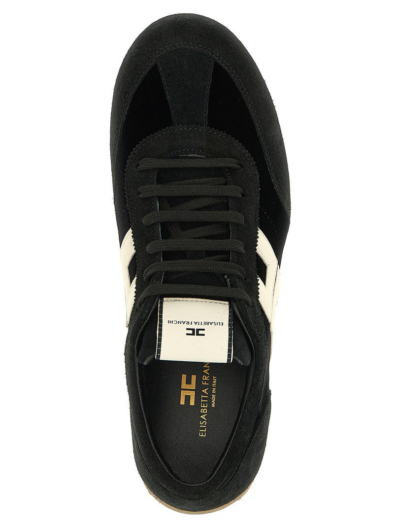 Elisabetta Franchi Bicolor Leather Low Top Sneakers