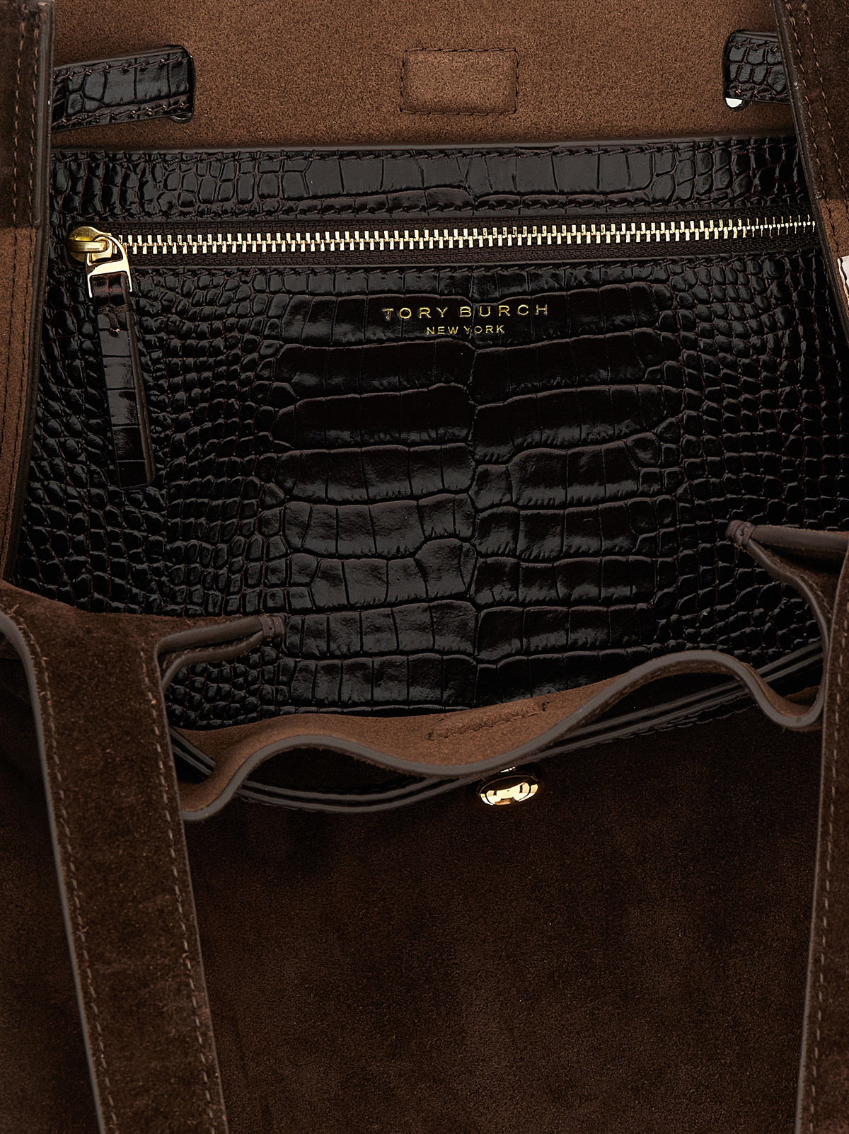 Sac cabas Tory Burch en cuir de vachette marron