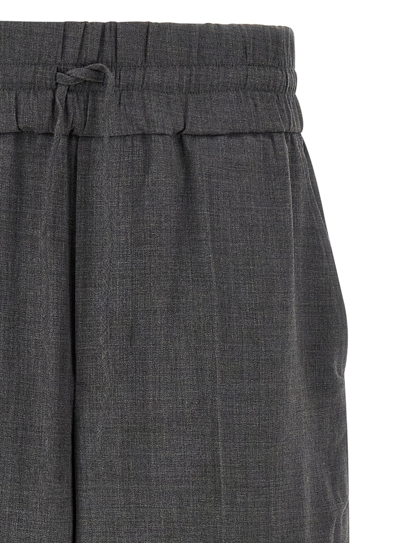 Ami Paris Gray Virgin Wool Casual Pants