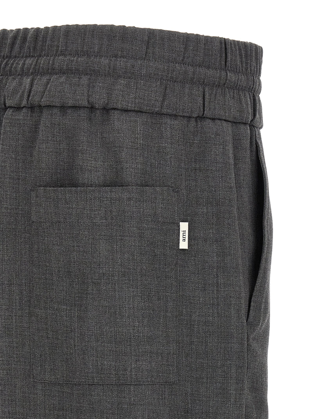 Pantalon décontracté Ami Paris en laine vierge gris