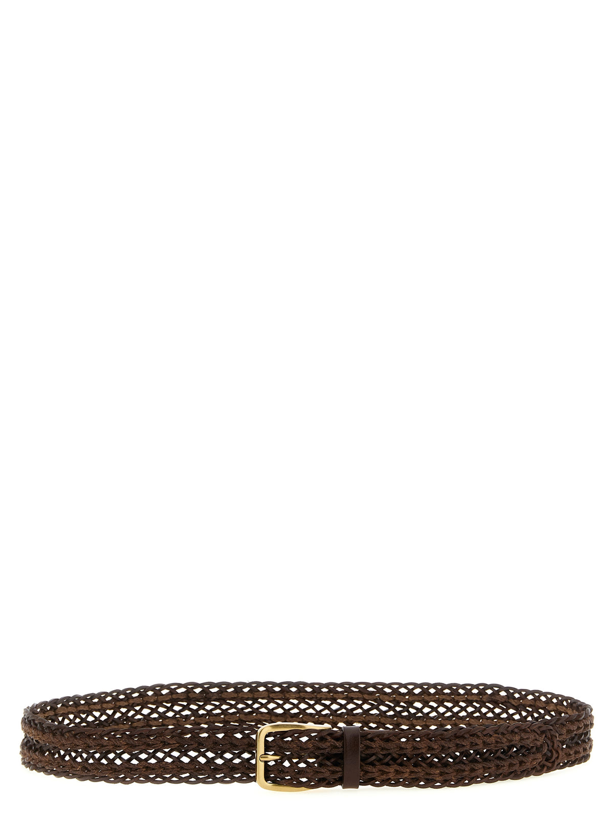Ceinture Brunello Cucinelli en cuir de veau marron