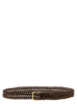 Ceinture Brunello Cucinelli en cuir de veau marron