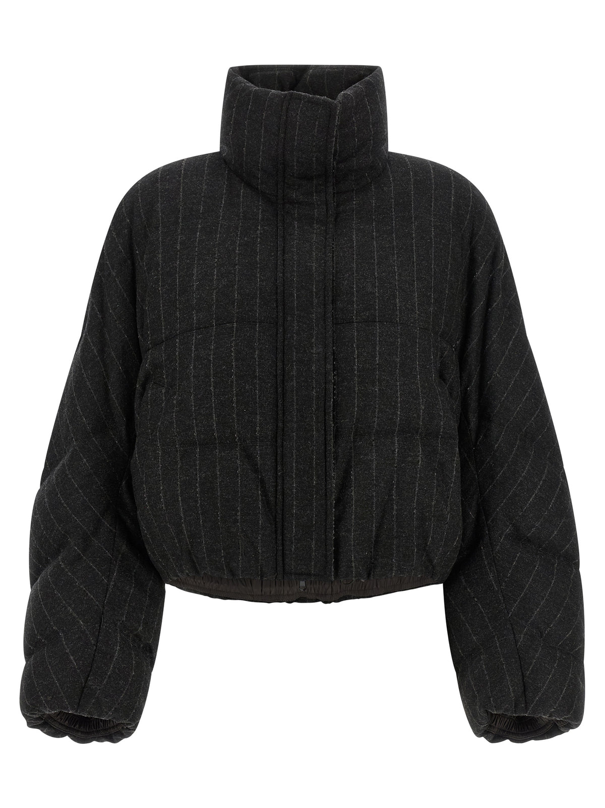 Veste longue Brunello Cucinelli grise en laine vierge